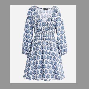 J.Crew v-neck mini dress in bouquet block print - Sz. L